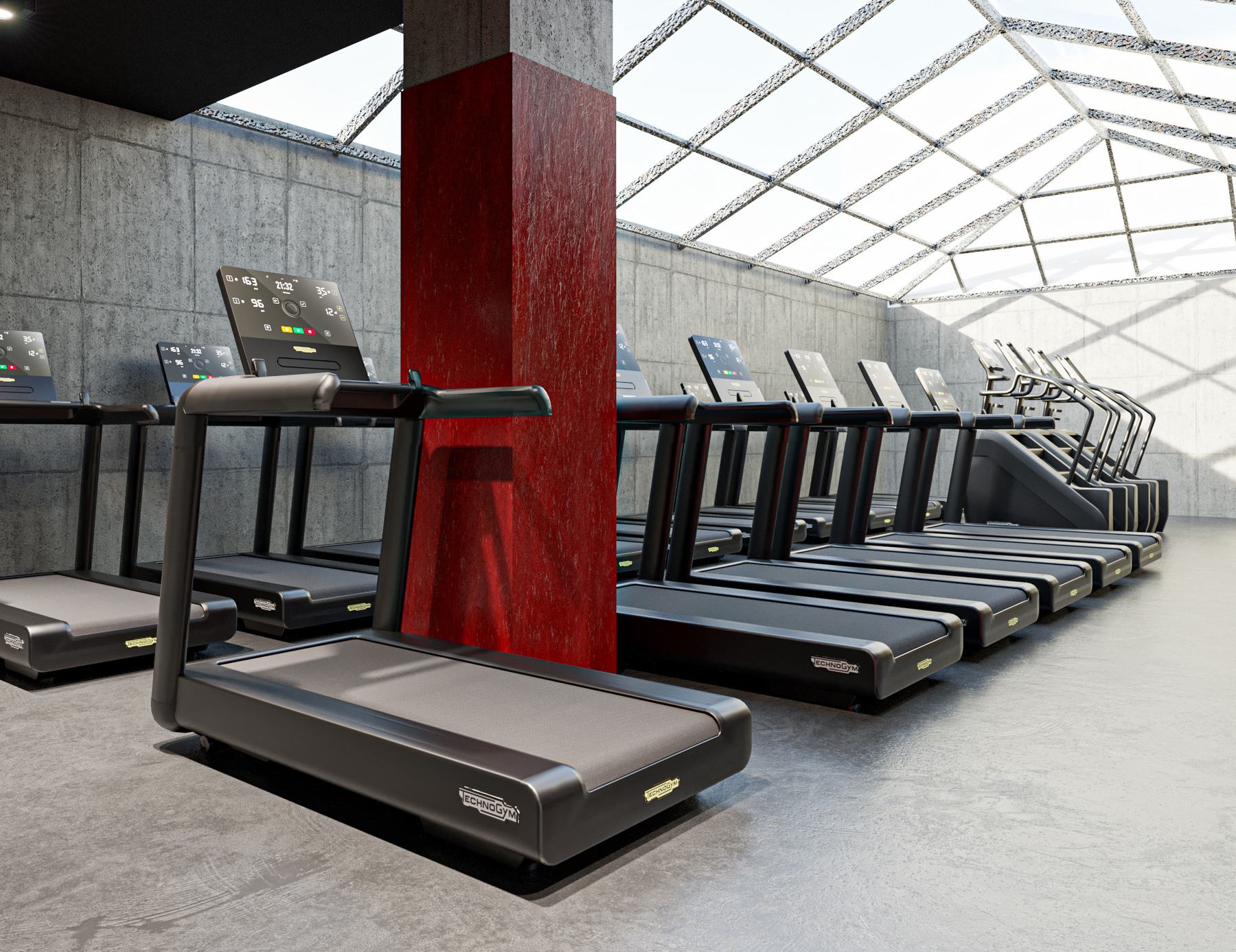 Plateau cardio sous verrière