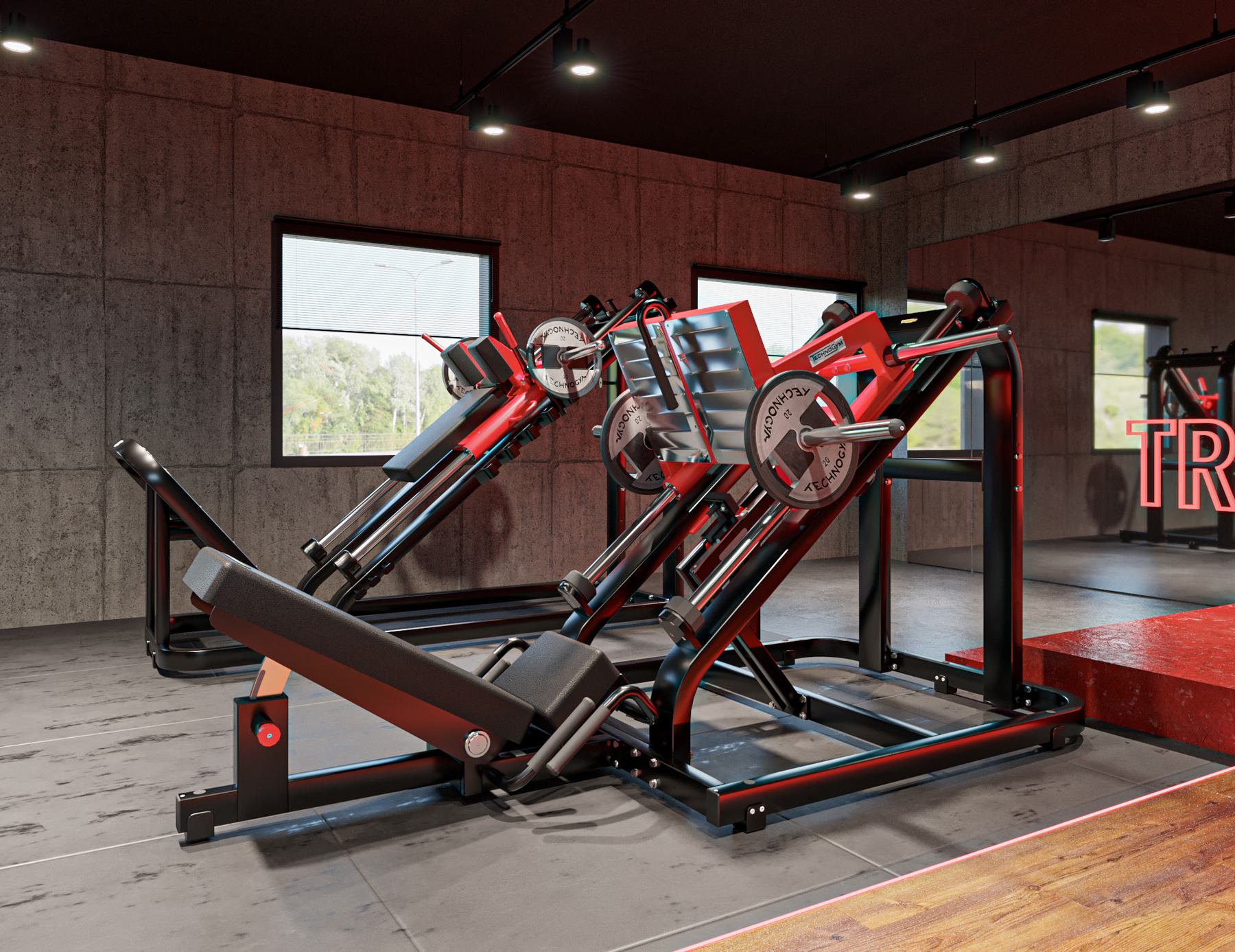 Zone force et presse à cuisses Technogym